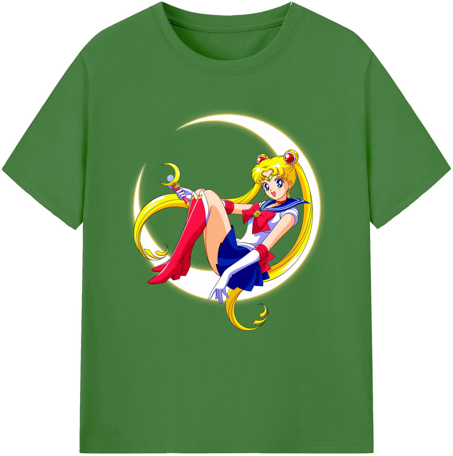 （画像用） 美少女戦士セーラームーン 月野 うさぎ つきの うさぎ Sailor Moon Tsukino Usagi レディースカジュアルプリントTシャツ（綿100％）